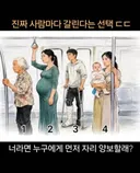 지하철에서 누구에게 가장 먼저 양 보하시겠나요?