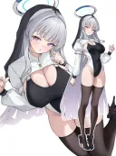 블루아카) 하이레그 수영복 수녀복 노아