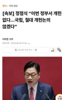 [속보] 정점식 “이번 정부서 개헌 없다...국힘, 절대 개헌논의 않겠다