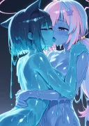 블루아카,ai,백합) 질척질척한 백합
