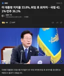이재명 대통령 지지율 9주연속 하락