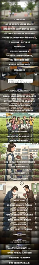 수학여행 못 간다는 제자한테 담임쌤이 한 일