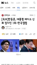 한동훈, 대통령 제치고 신뢰 정치인 1위-한국갤럽