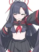 블루아카) 교복 밑에 수영복 입고 보여주는 이치카