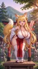 Ai)그록으로 만든 숏스텍 여우 무녀