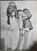 블루아카) 지뢰계 키사키 색지 그림