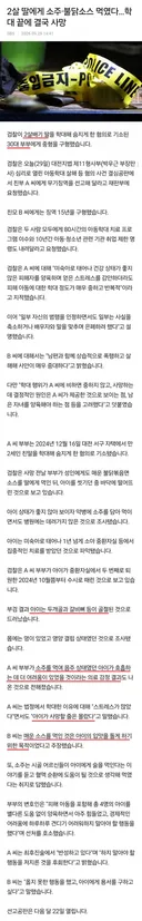 2살 딸에게 소주불닭소스 먹였다학대 끝에 결국 사망news