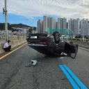 렌트카 아반떼 전복 목격