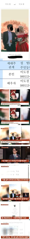 이름과 생년월일이 똑같은 부부 ㅎㄷㄷ