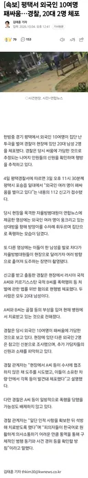 평택서 외국인 10여명 패싸움…경찰, 20대 2명 체포
