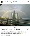 양자경 배우가 부산에 와서 최고의 무지개 사진 올렸네요