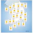 10/7 오전 8시 기준 전국 기온