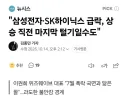 주식)삼성 하이닉스 급락. 상승전 마지막 조정일수도