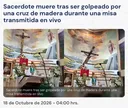 주의) 미사중이던 신부 십자가에 맞아 사망