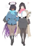 블루아카] 겨울 데이트를 즐기는 카린과 여선생