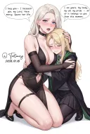 볼트모트에게 자비를 간청하는 해리포터 말포이 모녀