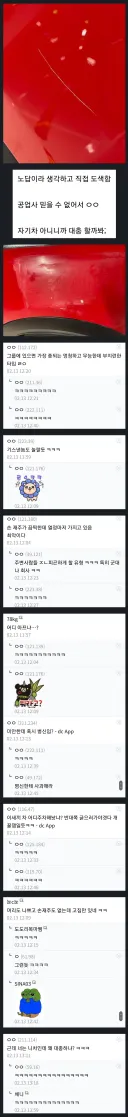 공업사 못믿겠어서 직접 도색한 사람