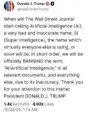 트럼프 인공지능을 AI라고 부르지 못하게 할 것.txt